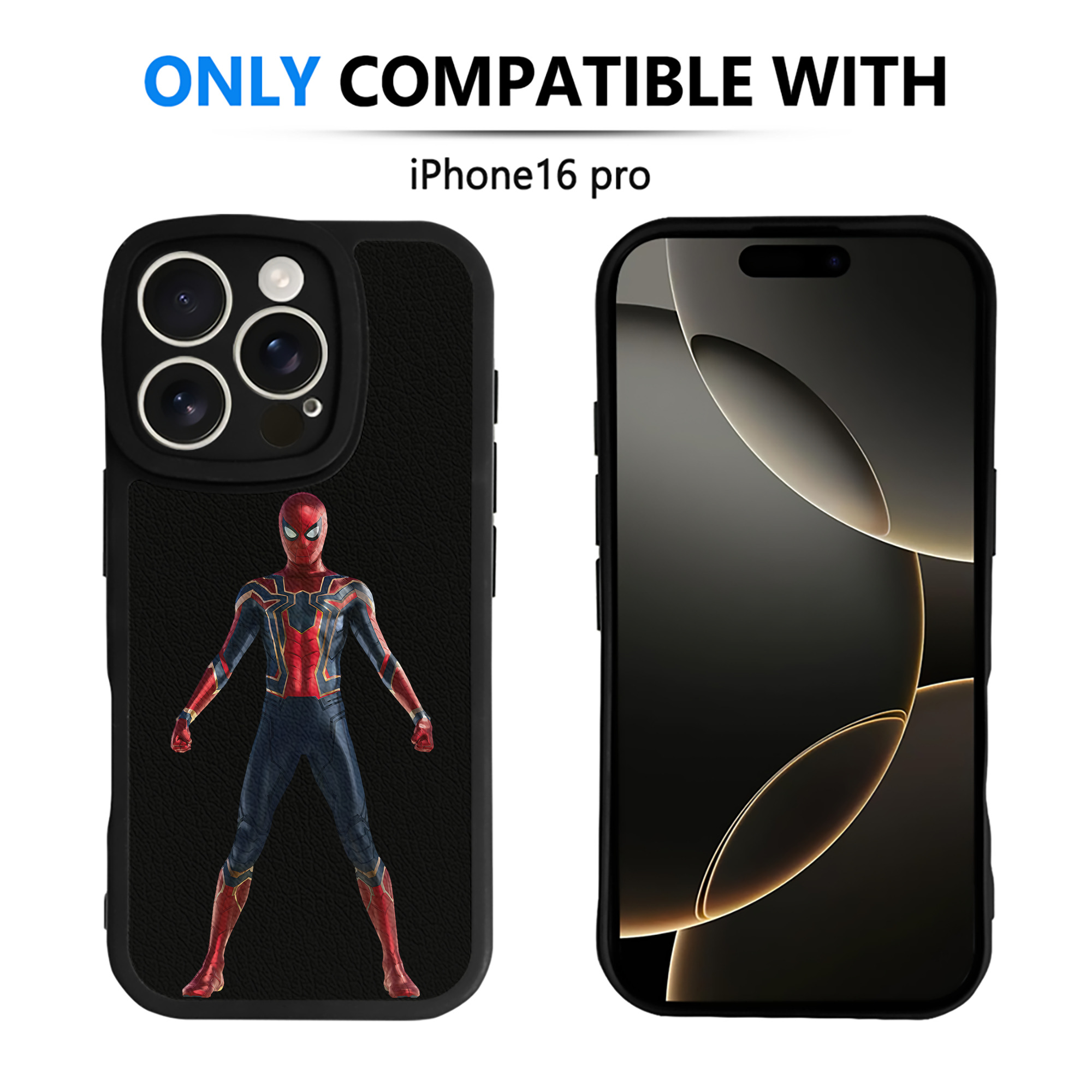 （画像用） Spider Man スパイダーマン 【iPhone 16シリーズ対応】シリコンスマホケース（レザー調） 材質：シリコン